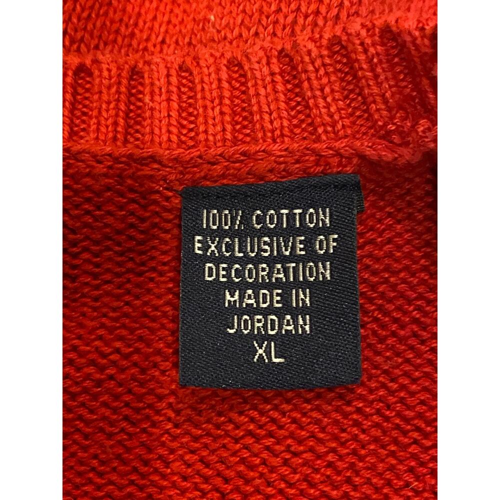 Vintage Izod Men's Red Knit Sweater Size XL Diamond Crest Preppy Holiday Festive - Picture 6 of 9